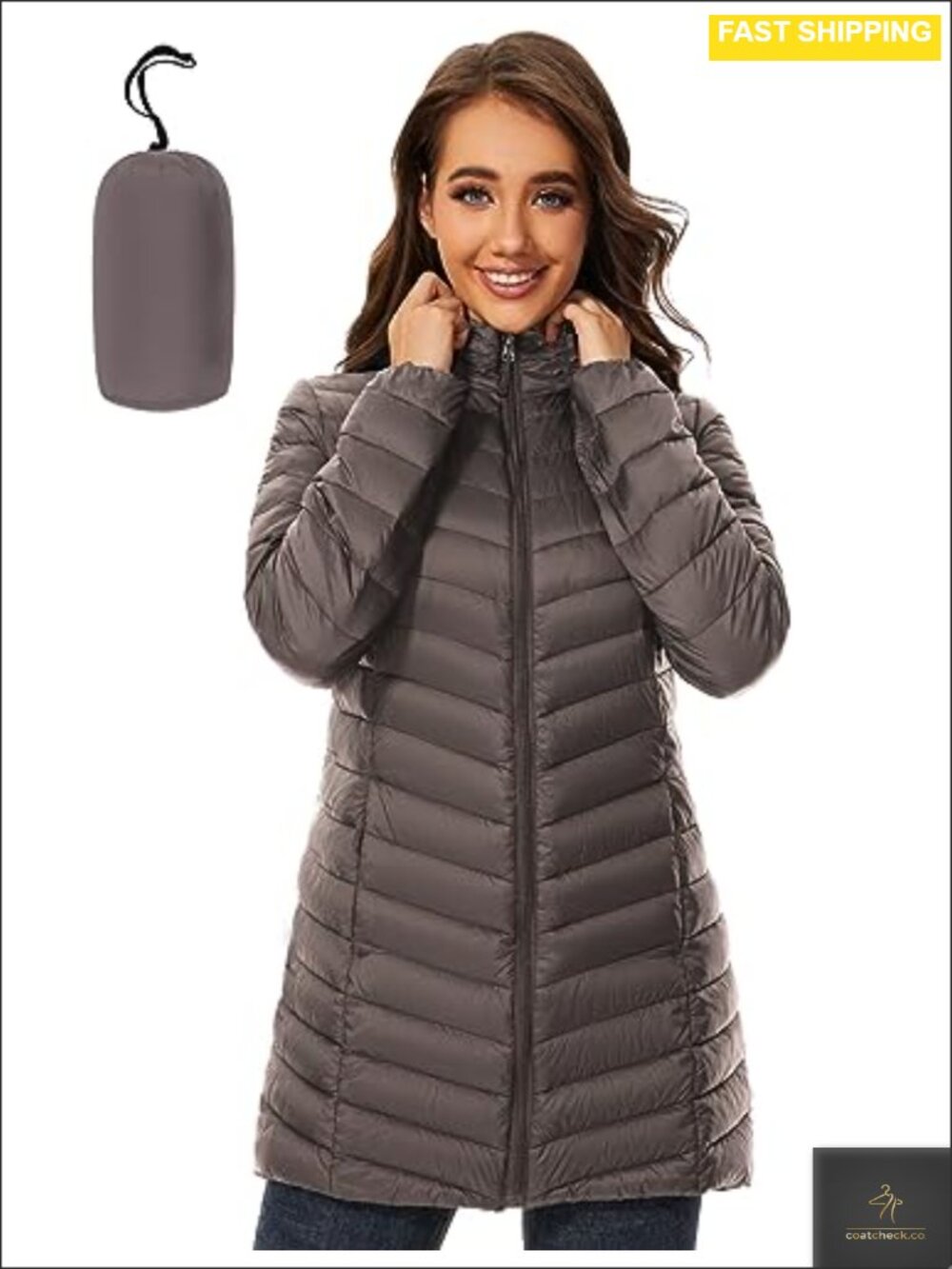ANOTHER CHOICE Women's Hooded Packable Puffer Jacket Pearl-Cotton